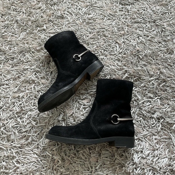 Gucci 354003 Black Suede Leather Ankle Boots Size 38 / 8US 100% AUTHENTIC - Picture 11 of 12